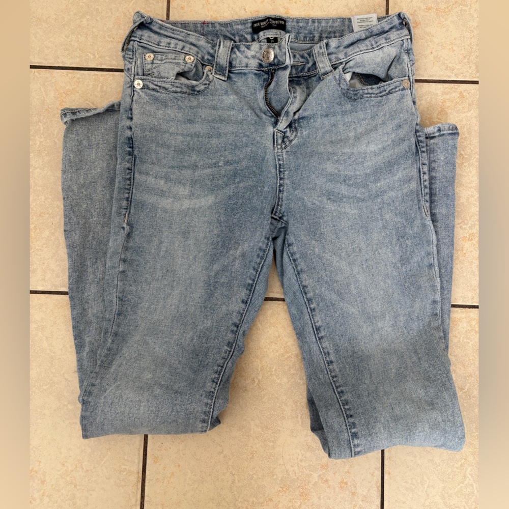 Authentic true religion light wash denim jeans